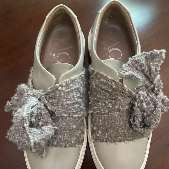 AGL patent leather platform slip-on sneaker w/ bow - Picture 8 of 12